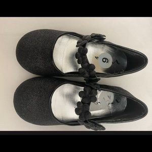 Nina Black Glitter Toddler Formal Sz 9 Girl’s